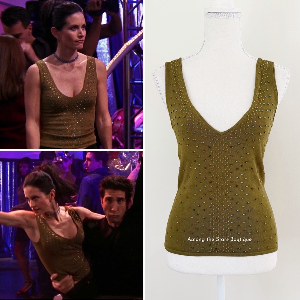 Extremely Rare 90s Vintage Beaded Knit Tank Top ASO Monica Geller in Friends